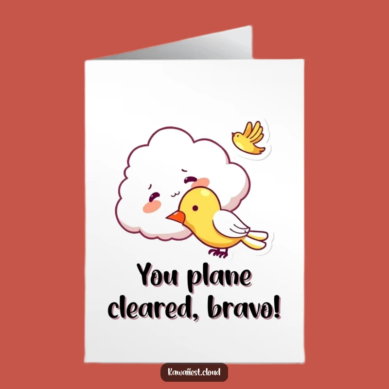 Free Printable Congrats Card: Cloud & Plane Fun, Perfect Downloadable Gift