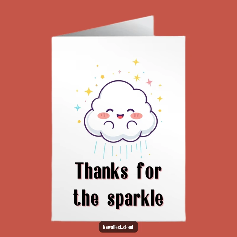 Free Printable Funny Cloud Thank You Card - Glitter Rain, Downloadable Cheerful Gift