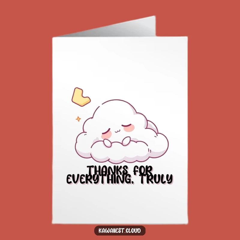 Free Printable Sleepy Cloud Thank You Card Funny Downloadable Gift for Gratitude