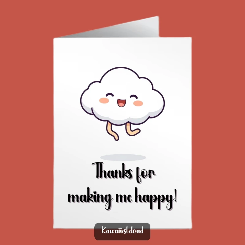 Free Printable Thank You Card: Cloud Kicking Joyfully, Funny Downloadable Appreciation Gift