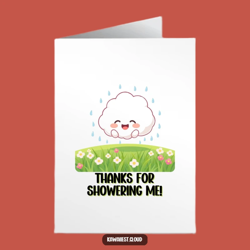 Free Printable Thank You Card: Funny Cloud Dad Raining Gratitude Downloadable