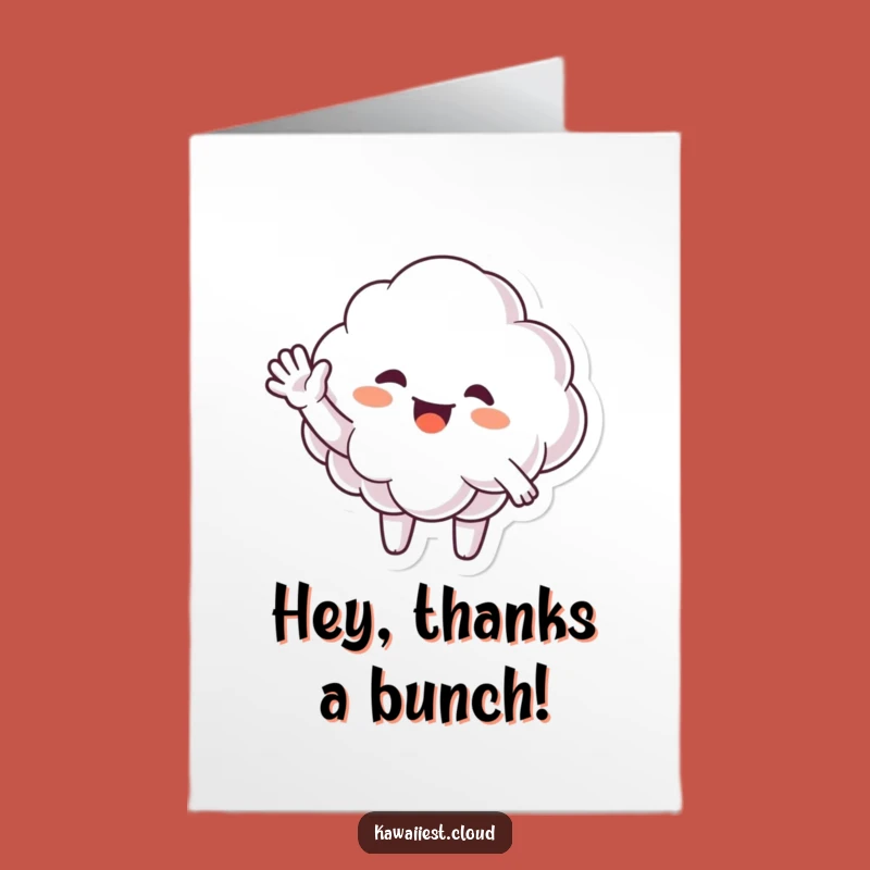 Free Printable Thank You Card: Waving Cloud, Funny Downloadable Appreciation Gift