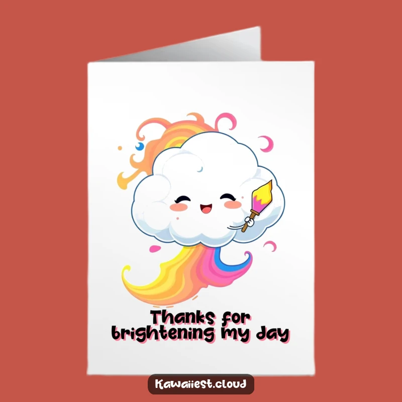 Free Printable Cloud Painter Thank You Card: Funny Downloadable Appreciation