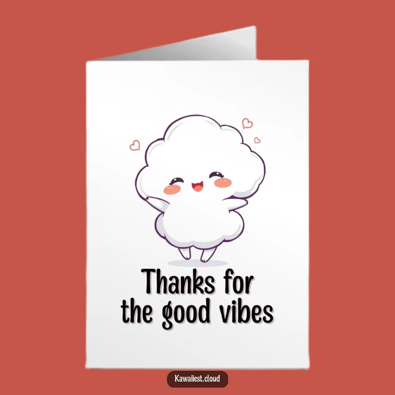 Free Printable Funny Cloud Thank You Card - Dancing Swirl, Downloadable Cheerful Gift