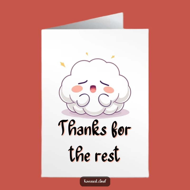 Free Printable Thank You Card: Sleepy Cloud - Funny Downloadable Gift