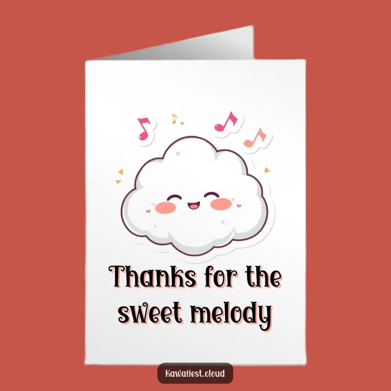 Musical Notes Cloud Thank You Free Printable Card - Grateful Harmony Downloadable Gift