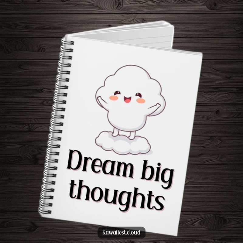Funny Notebook: A cloud character enthusiastically doing a jig on its fluffy base, perfect for note-taking fun.