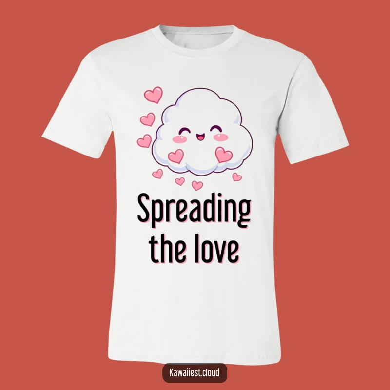 Funny Cloud Hearts T-Shirt: Beaming Character, Love Expression, Perfect Funny Gift Tee