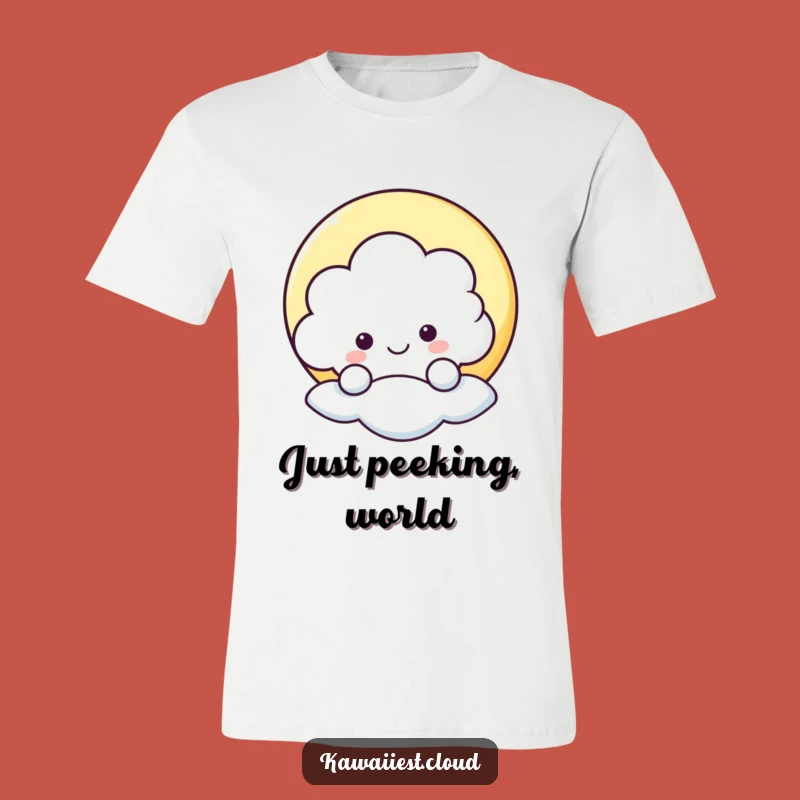 Funny Cloud Peeking T-Shirt - A Hilarious And Cheerful Gift Idea!