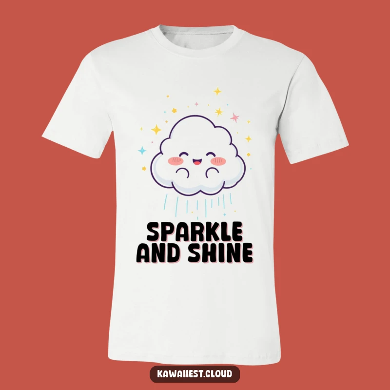 Funny Cloud Rain T-Shirt: Joyful Shower, Glittery Magic Apparel