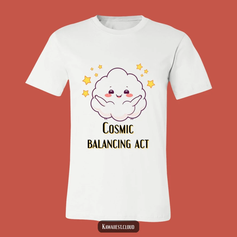Funny Juggling Cloud T-Shirt: Starry Character Tee, Whimsical Humorous Gift for Dreamers