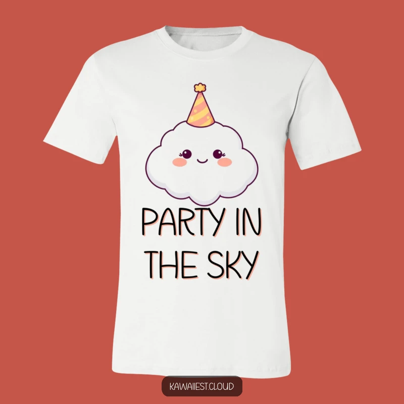 Funny Party Cloud T-Shirt: Tiny Hat Fun, Happy Design, Comfy Funny Gift Tee