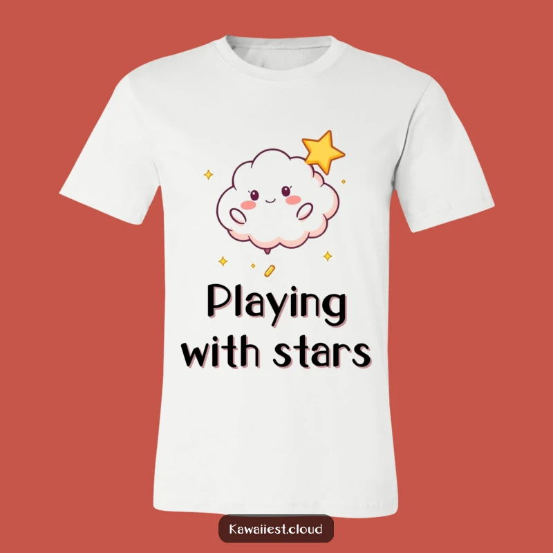 Funny Playful Cloud T-Shirt - Star Bouncing Tee, Perfect Fun Gift