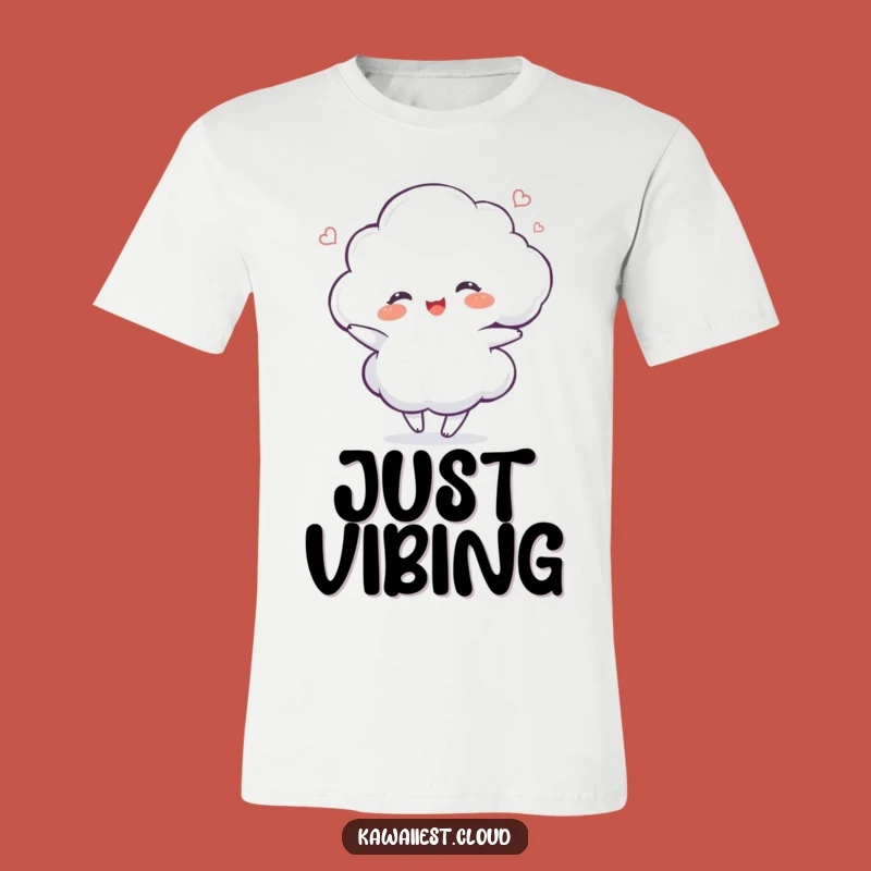 Funny Dancing Cloud T-Shirt: Delighted Character, Joyful Swirl Apparel