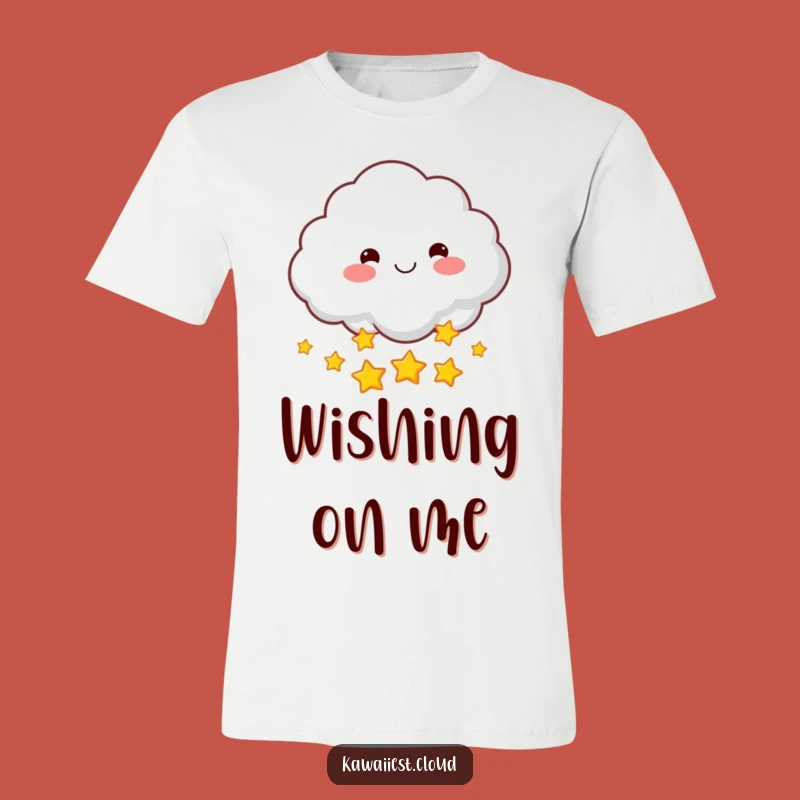 Funny Star-Throwing Cloud T-Shirt: Rosy-Cheeked Magic Tee