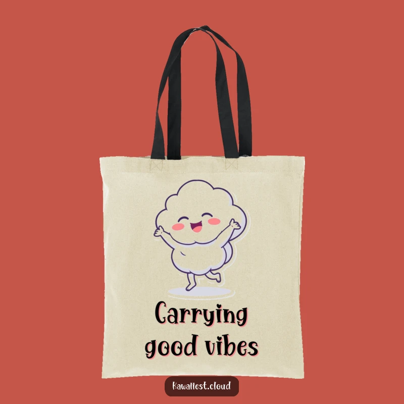 Funny Dancing Cloud Tote Bag: Spacious & Energetic Character Carry-all, Great Humorous Gift