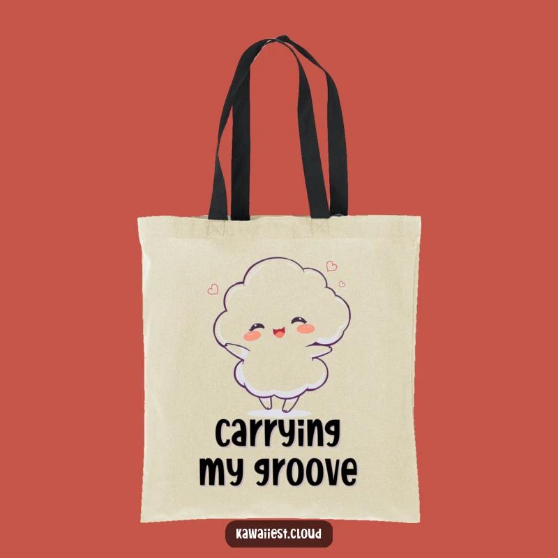 Funny Dancing Cloud Tote Bag: Delighted Character, Joyful Accessory