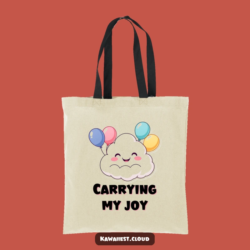 Funny Happy Cloud Tote Bag: Carry Your Day with Cheerful Balloons