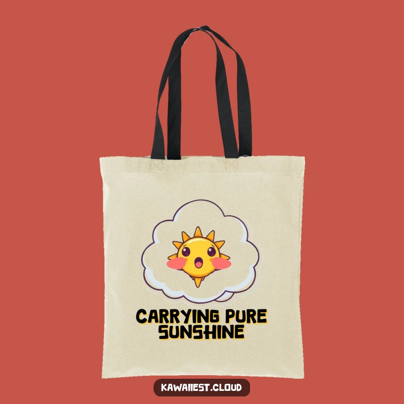 Funny Surprised Cloud Tote Bag - Sunny Accessory, Perfect Cheerful Gift