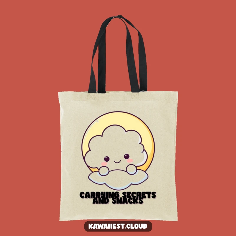 Funny Cloud Peeking Tote Bag - A Cheerful And Practical Gift!