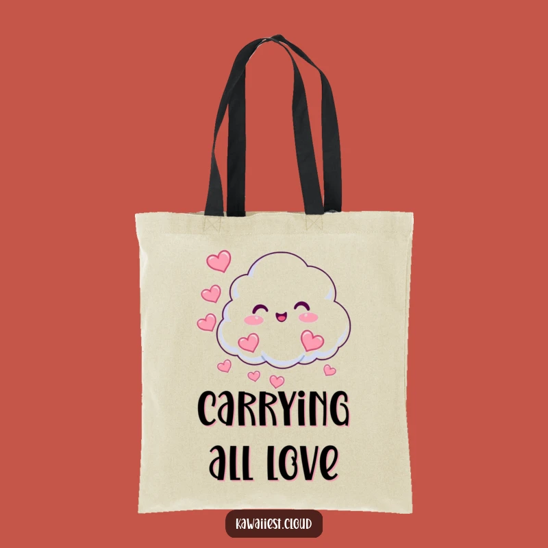 Funny Cloud Hearts Tote: Beaming Design, Love Accessory, Perfect Funny Gift Bag