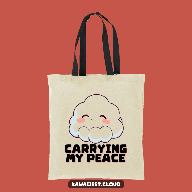Funny Cloud Sigh Tote Bag: Spacious Character Carryall for Daily Errands
