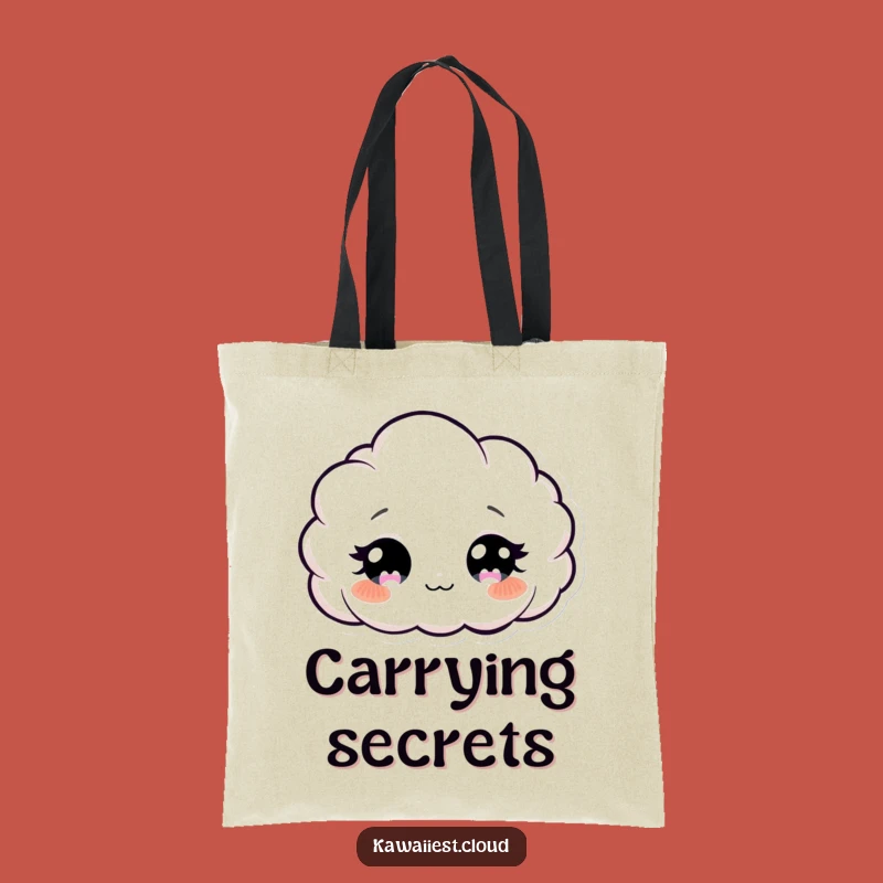 Funny Cloud Tote Bag: Curious Peering Character, Whimsical Accessory