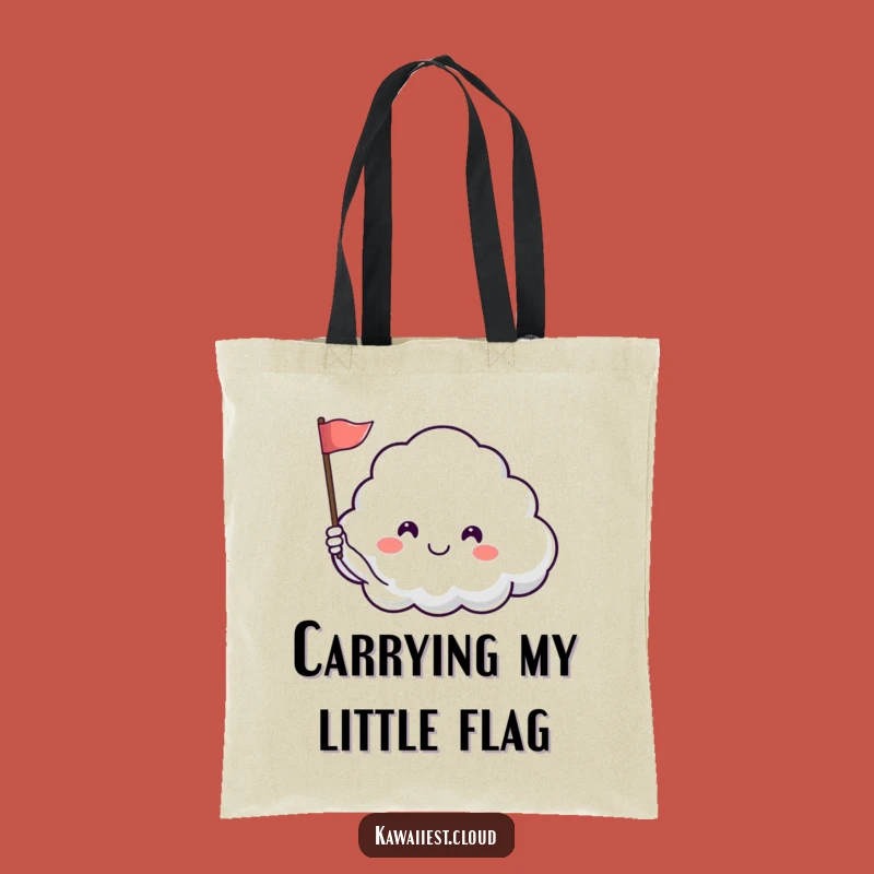 Funny Happy Cloud Tote Bag - Carry Joyful Flags & Humor, Fun Gift!
