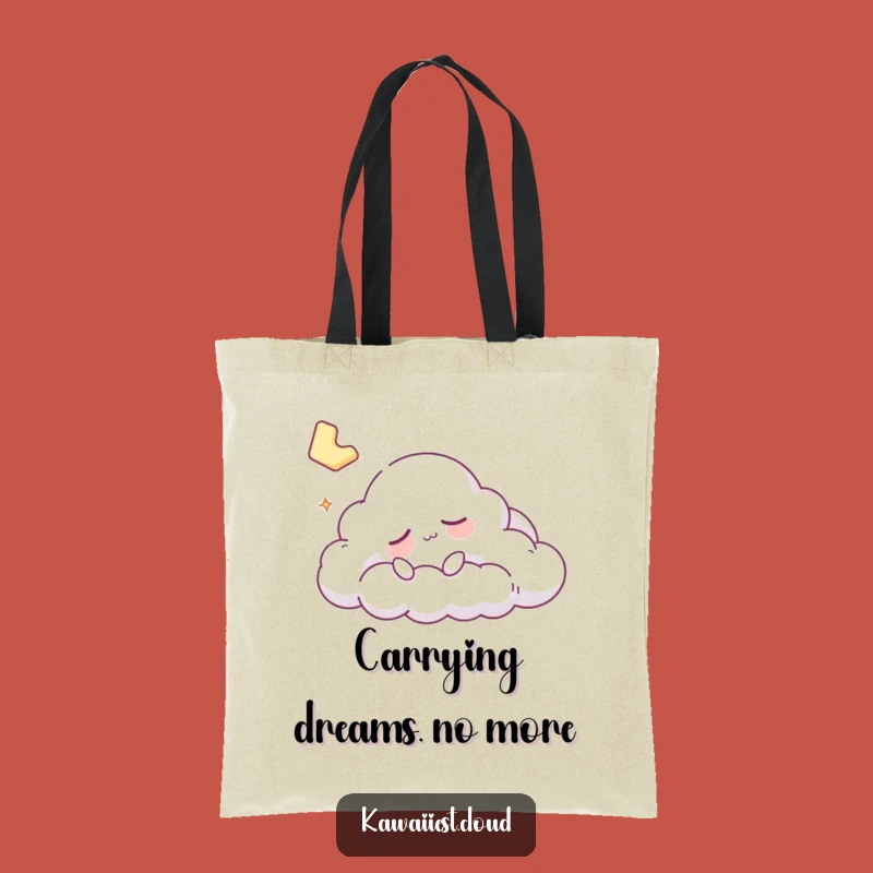 Funny Sleepy Cloud Tote Bag - Carry Your Dreams, Whimsical & Handy Gift