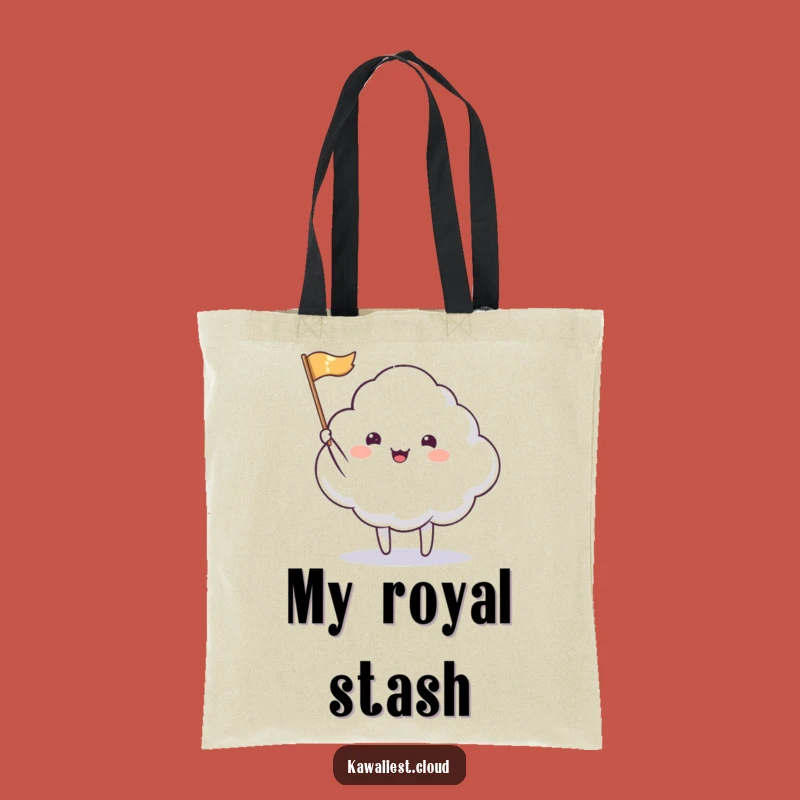 Funny Cloud Waving Flag Tote Bag: Humorous Accessory for Everyday Greetings