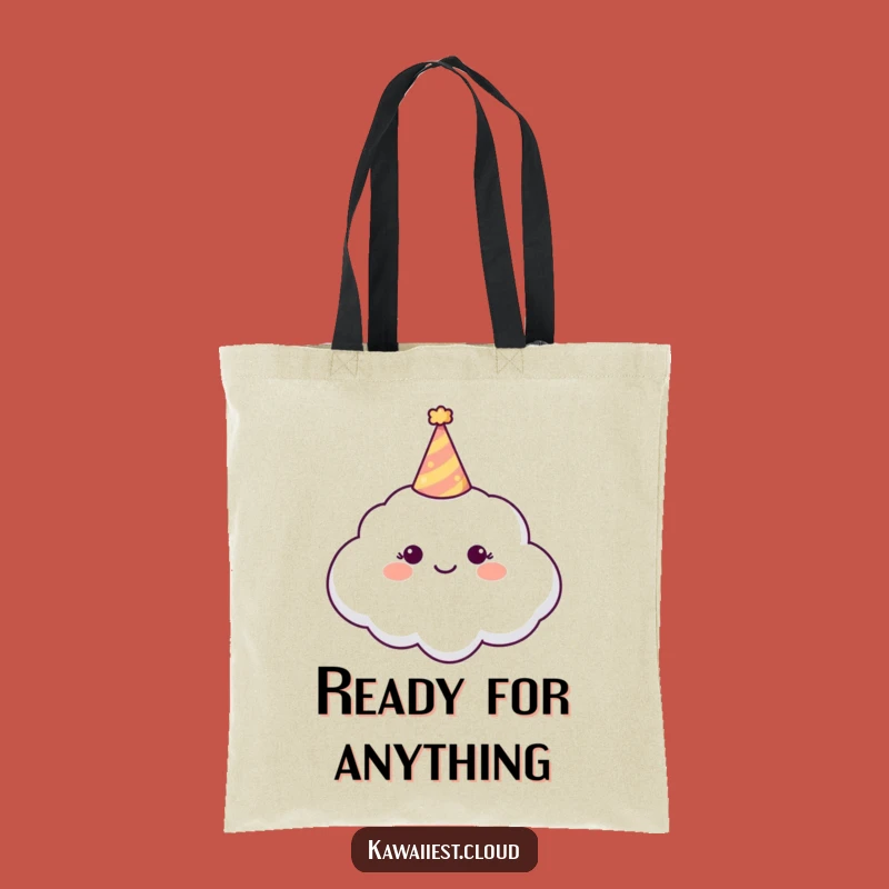 Funny Party Cloud Tote Bag: Celebration Style, Tiny Hat, Perfect Funny Gift Accessory